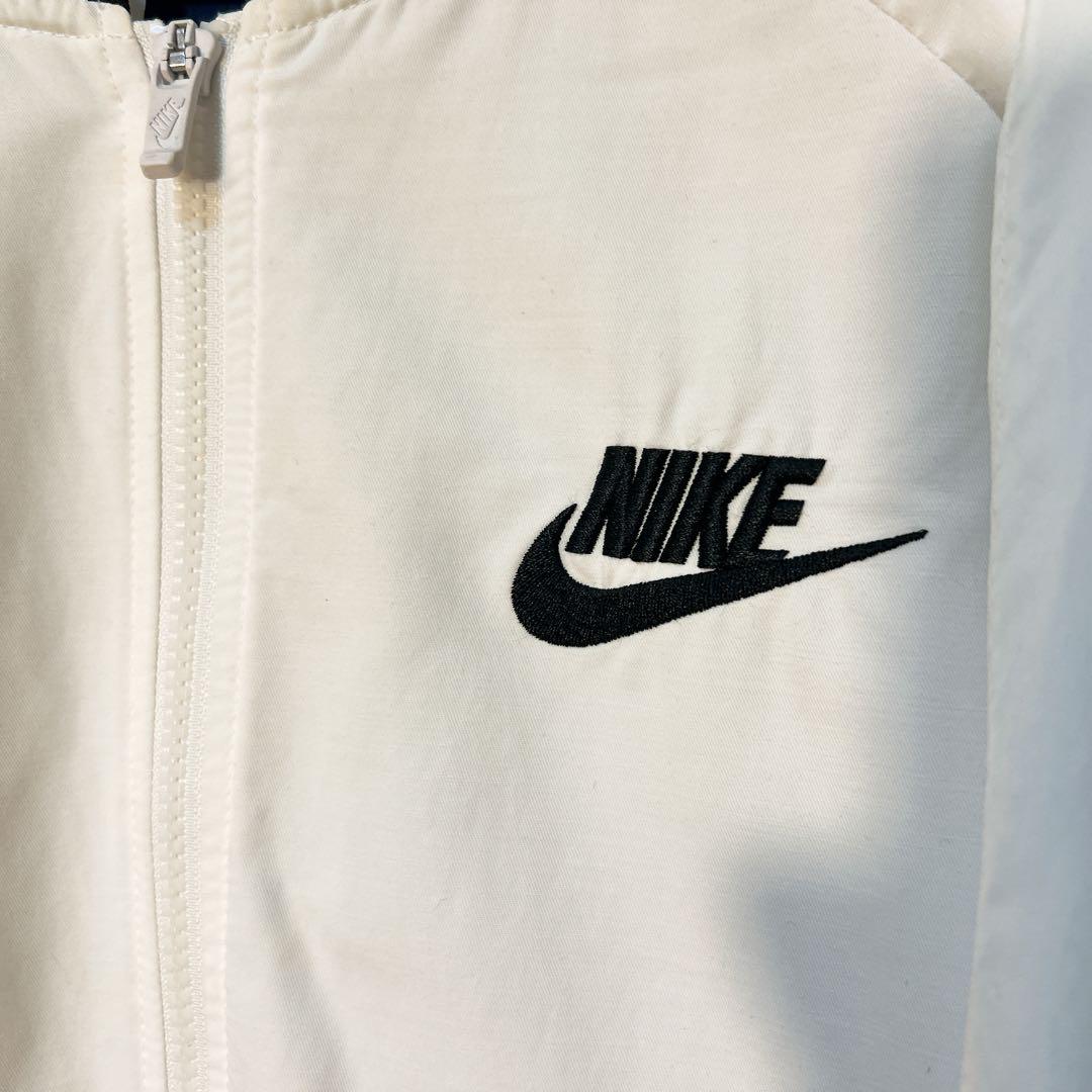 NIKE 刺繍ロゴ ナイロンエナメルベースボールシャツ XXL 白