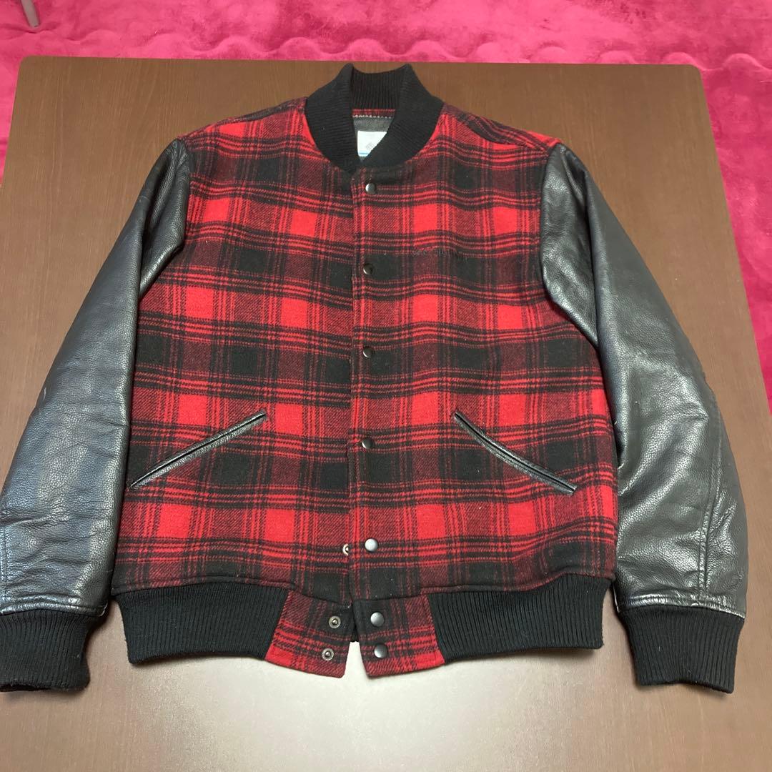 Columbia スタジャン M 赤 黒チェックM・Columbia