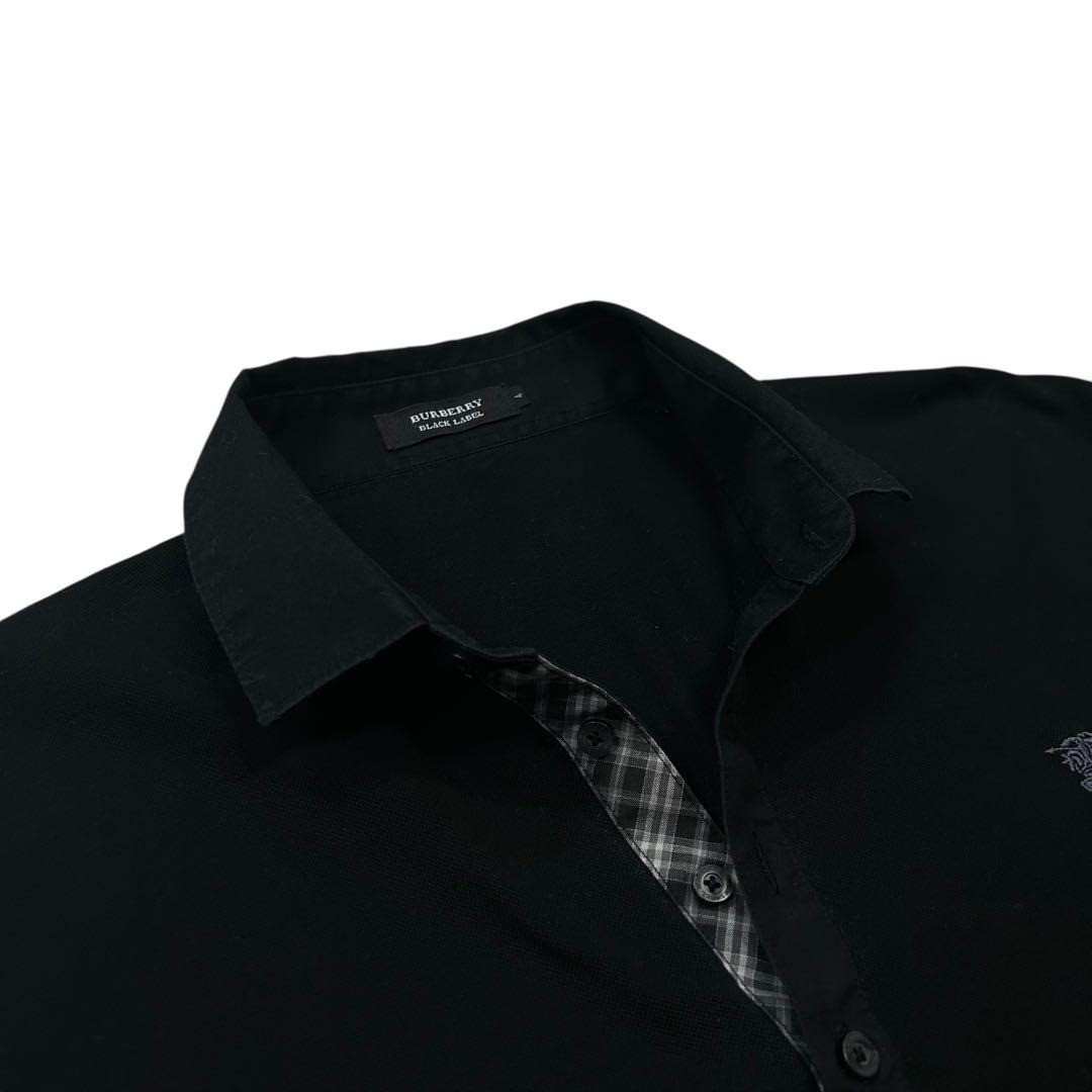 美品 BURBERRY BLACKLABEL 刺繍ロゴポロシャツ