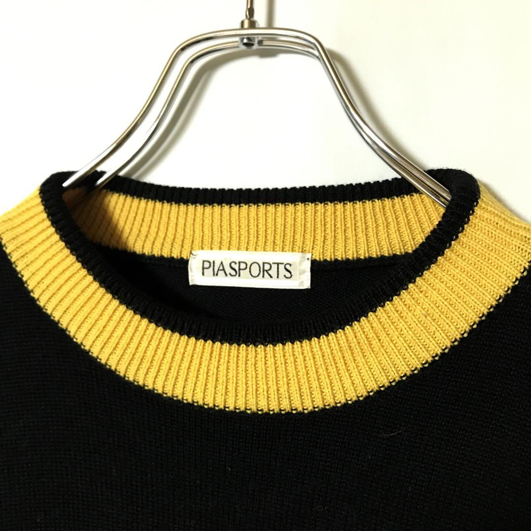 ☆20%割引☆PIA SPORTS ロゴ刺繍 パッチワーク風セーター M