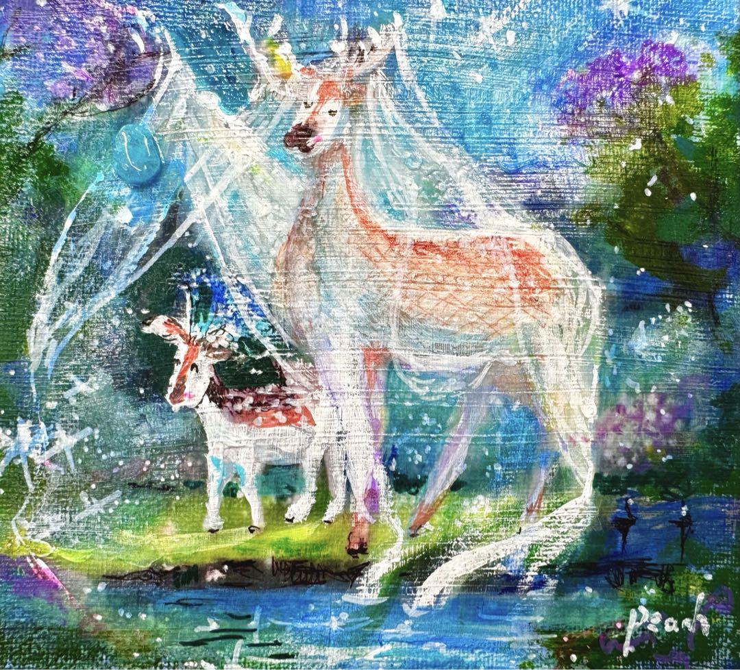 ○Crystal veil 絵画原画+天然石