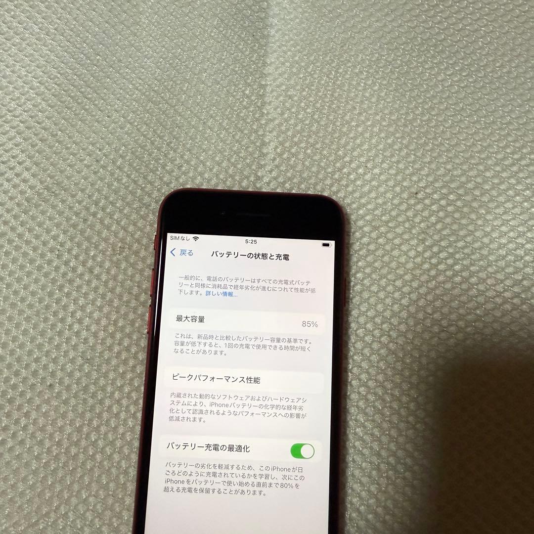 美品 SIMフリー iPhoneSE 第3世代 64GB レッド 85%