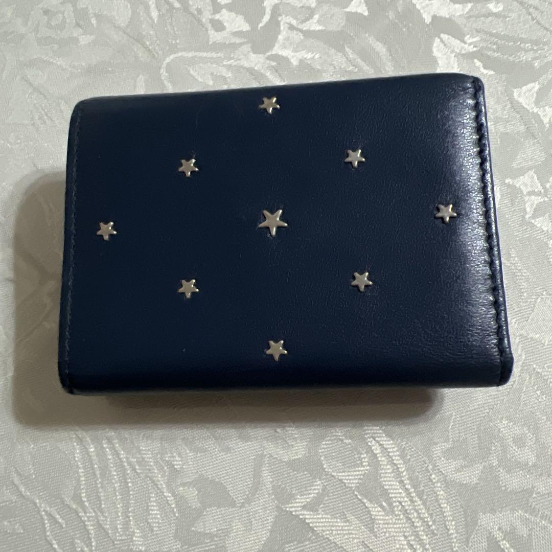 JIMMY CHOO 青 星型スタッズ 三つ折り財布