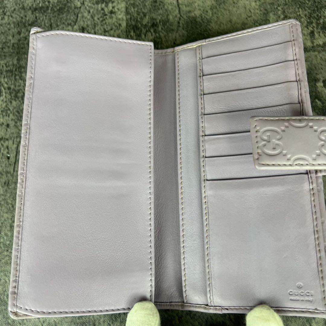 美品 GUCCI グッチ 長財布 インターロッキング GGレザー