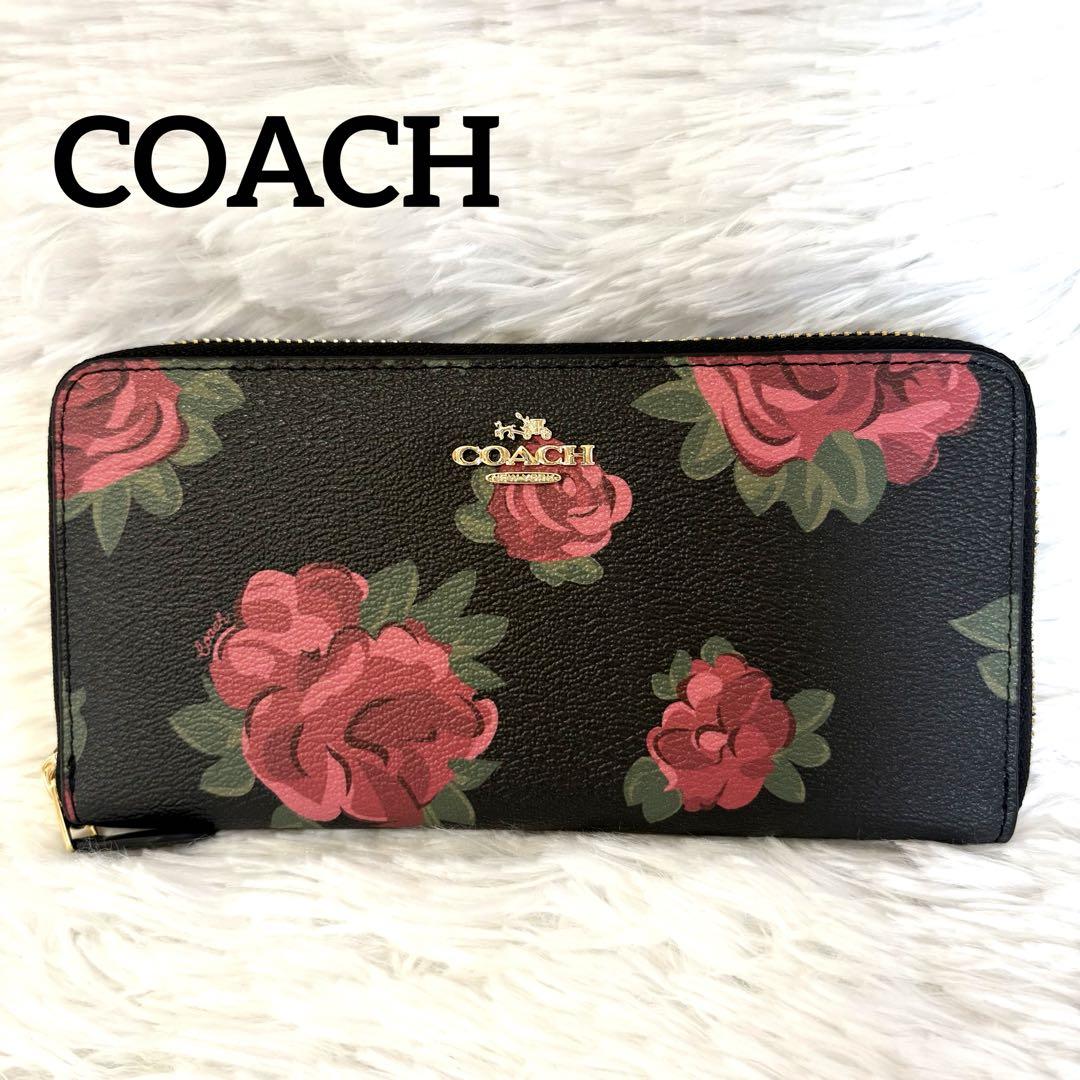 COACH 長財布 ウォレット 薔薇 バラ ラグジュアリー COACH 長財布 ウォレット 薔薇 バラ ラグジュアリー