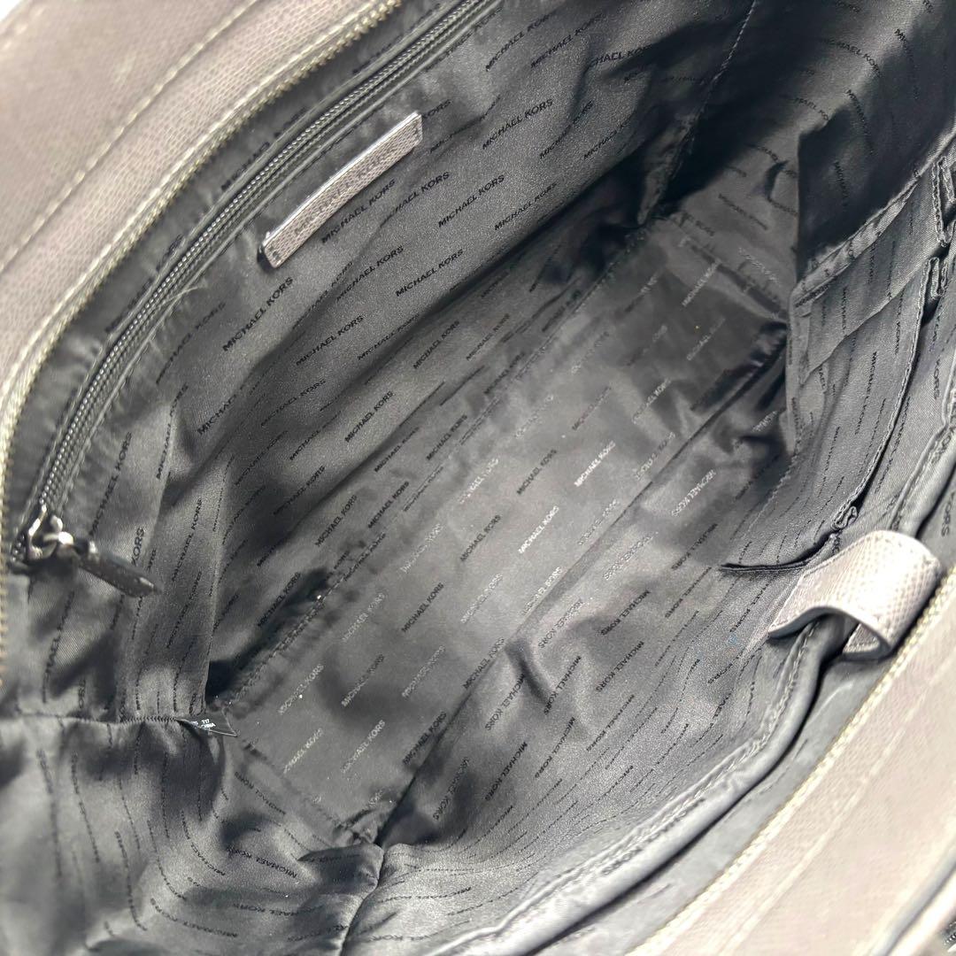 【美品】マイケルコース　トートバッグ　ハンド　レザー　PVC 黒　手提げ