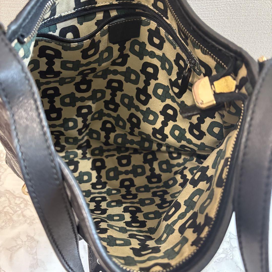 GUCCI グッチ　GG柄　オールレザー　アビー　ホースビット　ショルダーバッグ