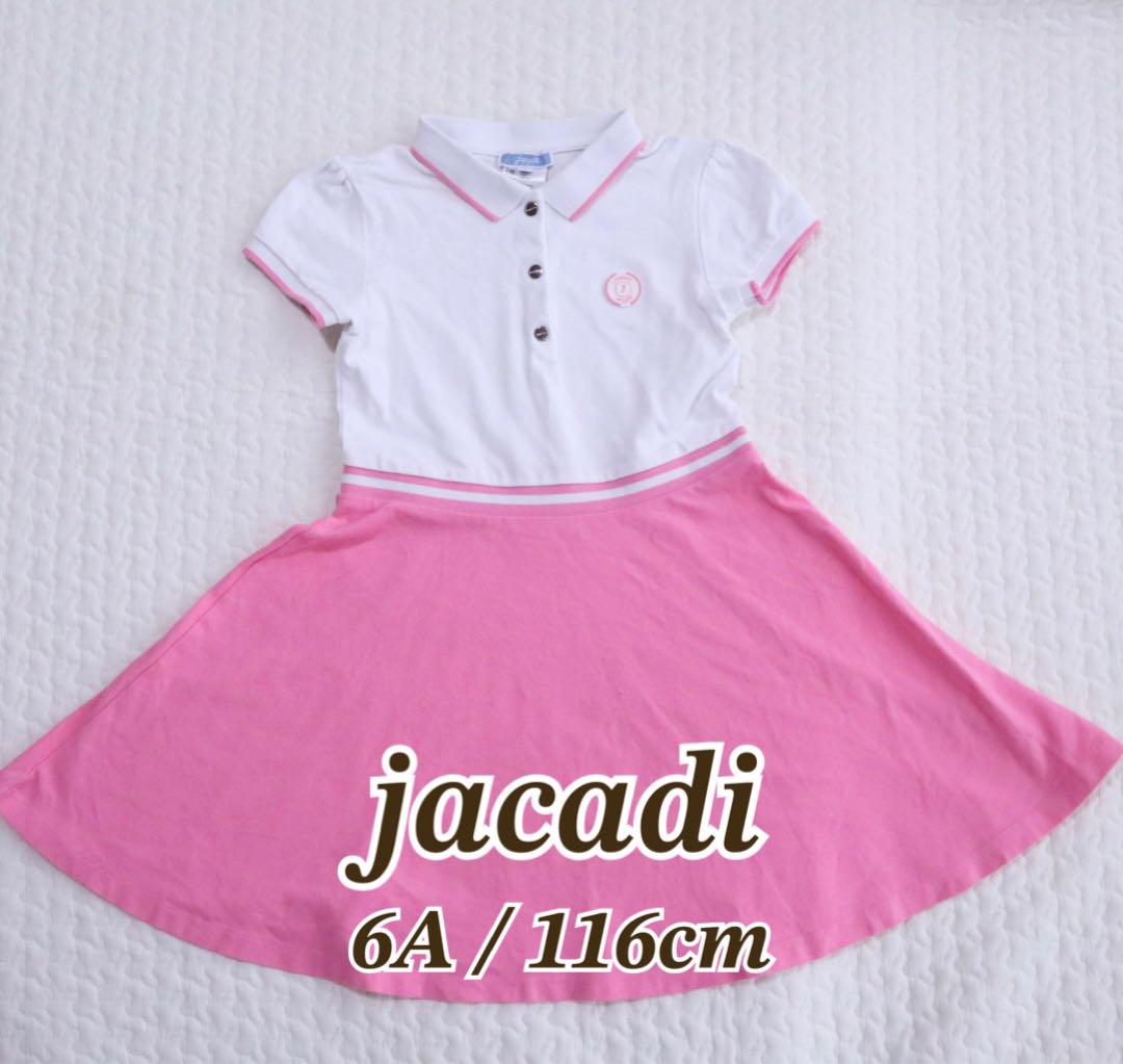 jacadi ジャガディ　ピケニット　ポロワンピース　6A 116cm ピンクワンピース