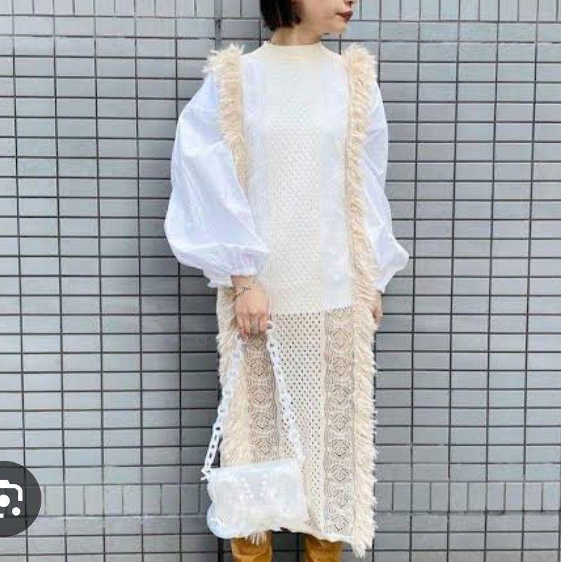 ニットワンピース 黒