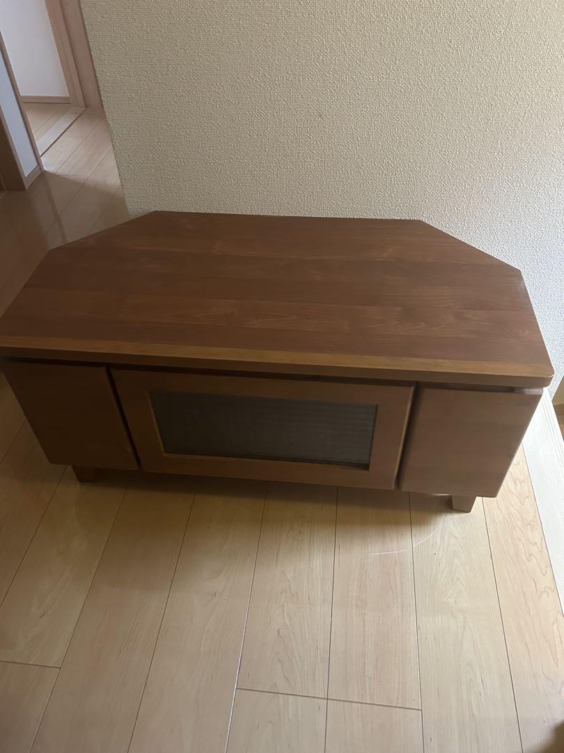 木製テレビボード ブラウン 引き出し付き