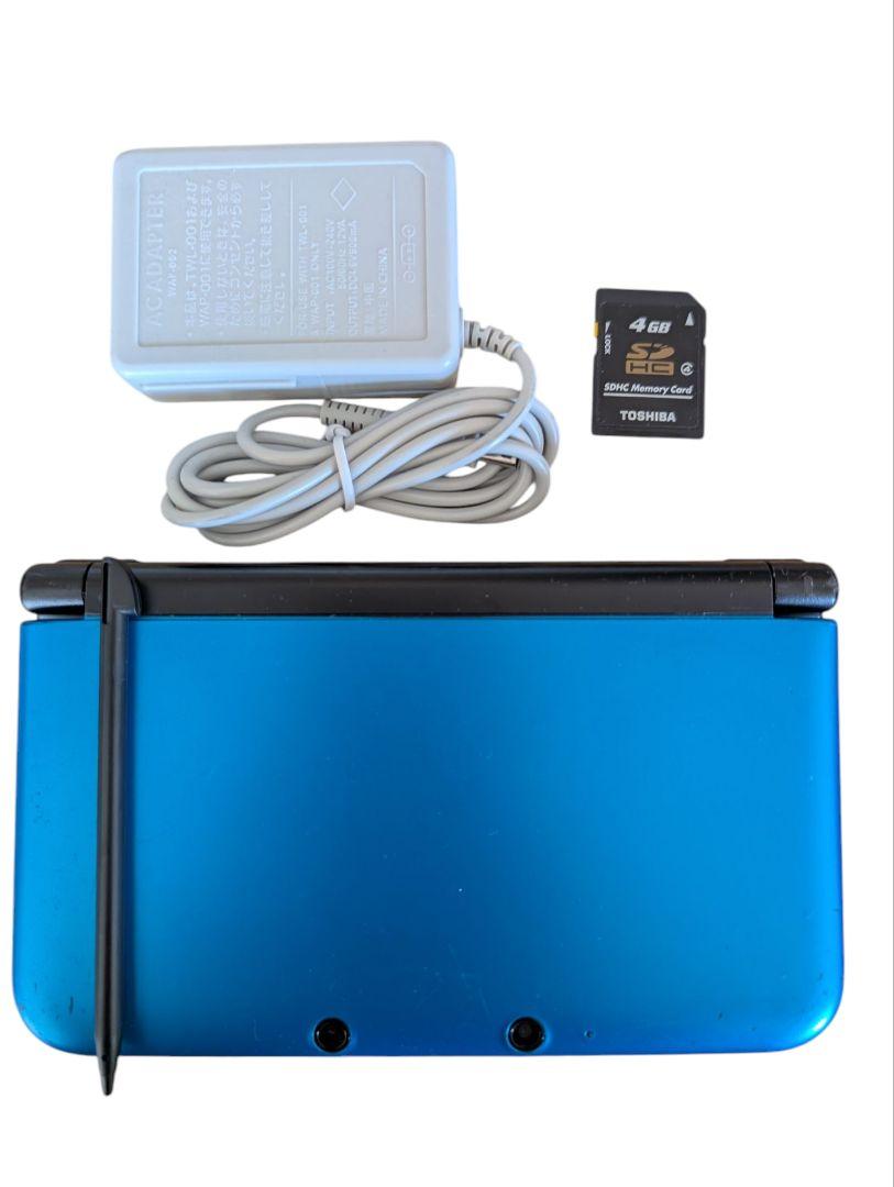 ニンテンドー3dsll　ブルー×ブラック　充電器　タッチペン　SDカード