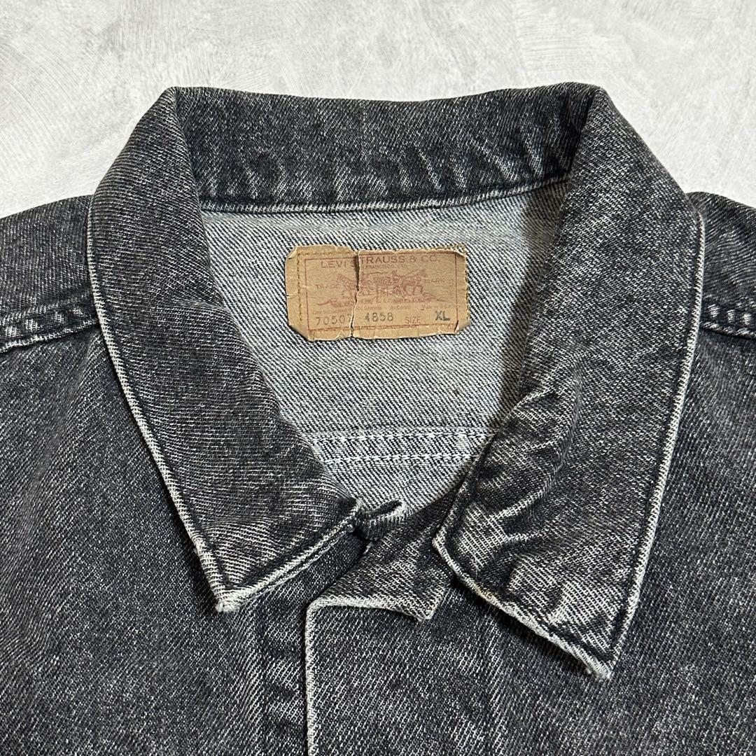 80s VTG/USED LEVI'S 70507 先染めブラックデニムジャケット
