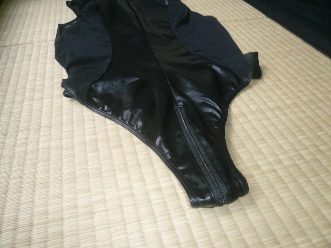 赤・黒・青！３点！ 光沢 サイドメッシュ レオタード水着 ハイレグ コスプレ