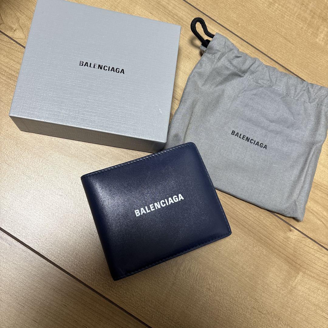 BALENCIAGA ネイビー 二つ折り財布