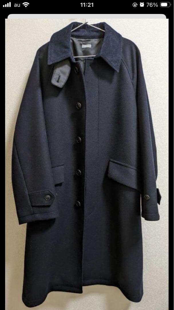 HIGH LAND WOOL オーバーサイズ バルマカーンコート ネイビー