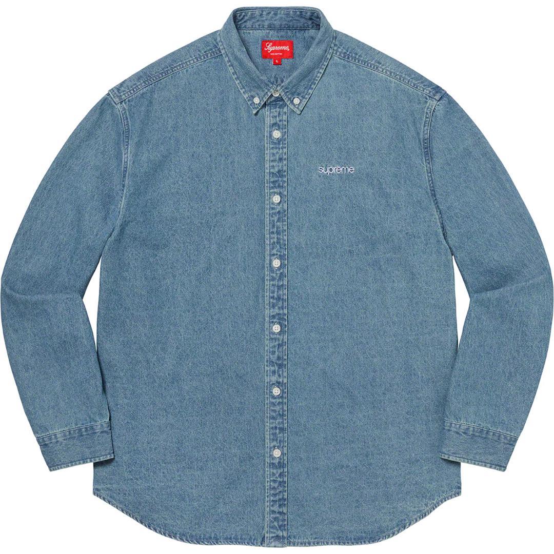 M Supreme Classic Logo Denim Shirt Blue