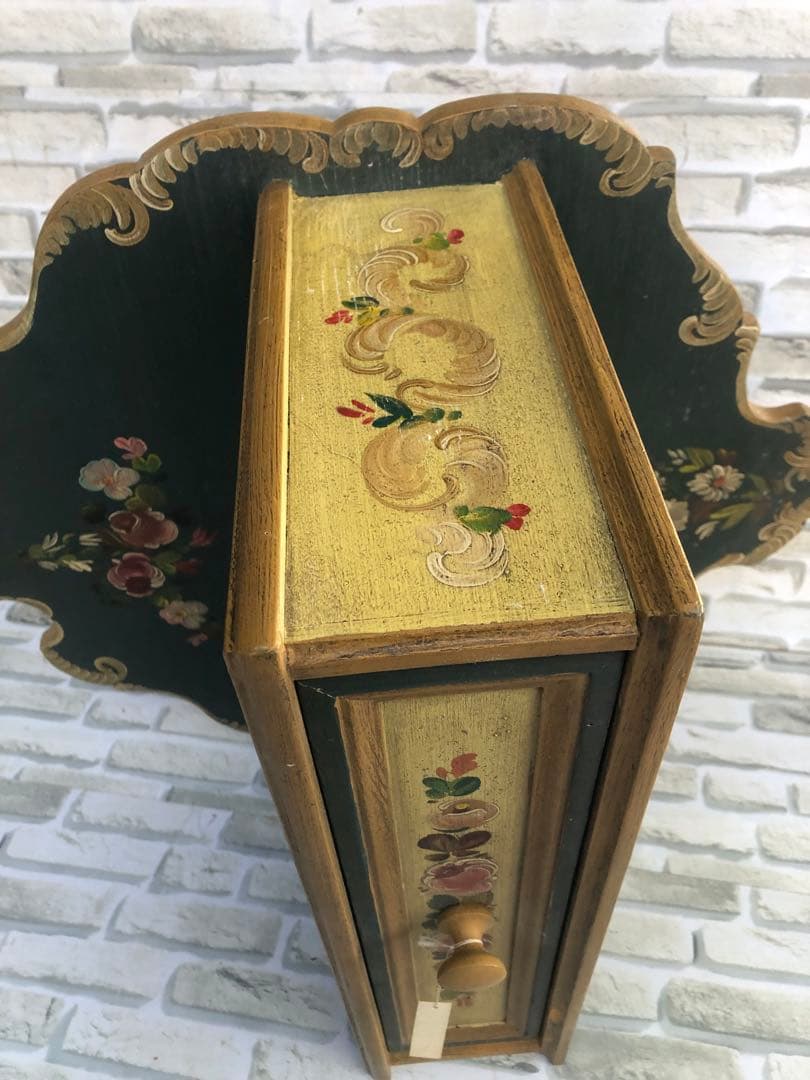 フランスアンティーク 引き出し付き 壁掛け直置き両用 ハンドメイド収納棚(A7) フランスアンティーク 引き出し付き 壁掛け直置き両用 ハンドメイド収納棚(A7)