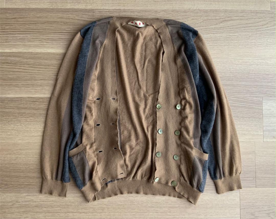 ブルボタン MARNI ダブルボタン イタリア製 希少 G5fl4-m87808346305 マルニ カシミヤ カーディガン ミドル