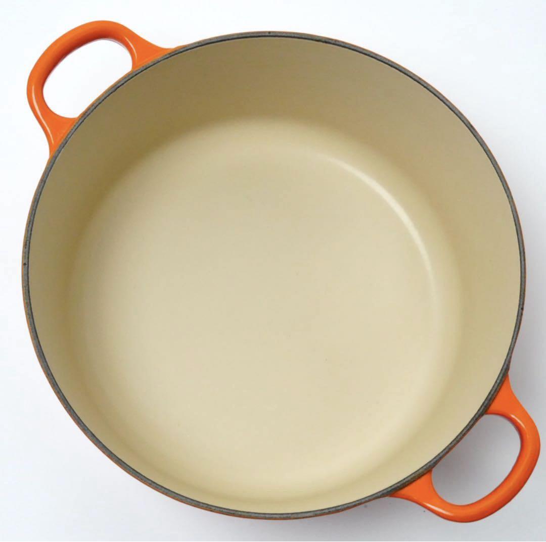【美品】LE CREUSET　ココット ロンド オレンジ　24cm