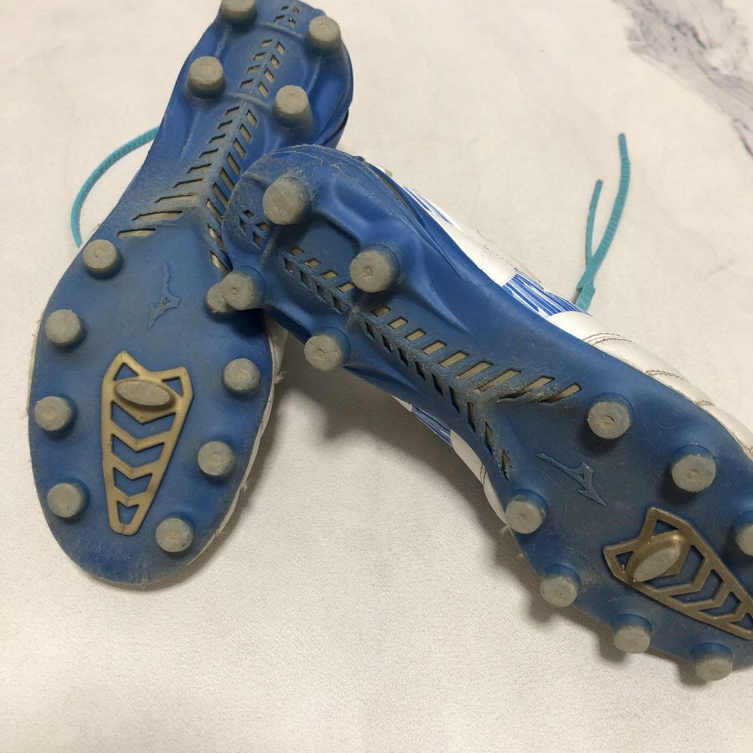 Mizuno サッカースパイク ホワイト/ブルー ２４センチ