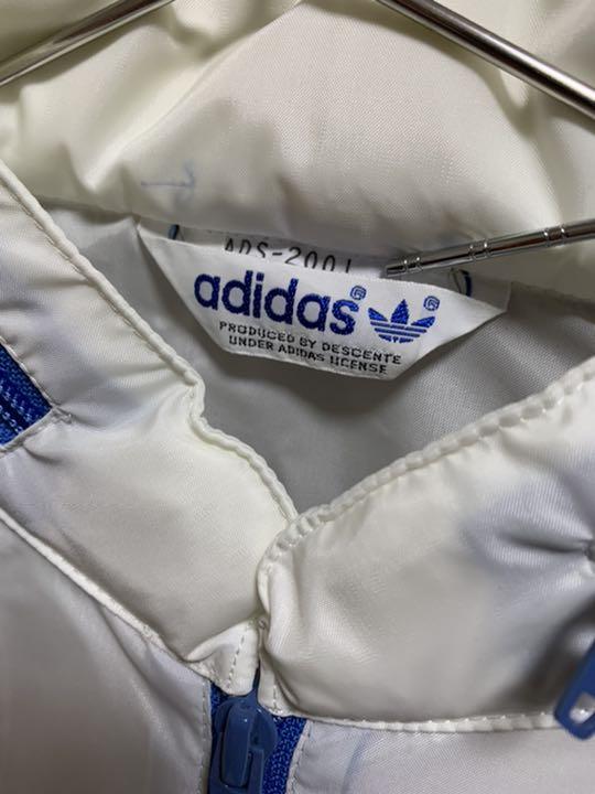 70〜80sヴィンテージデッドストック！adidasナイロンジャケット5枚白青S