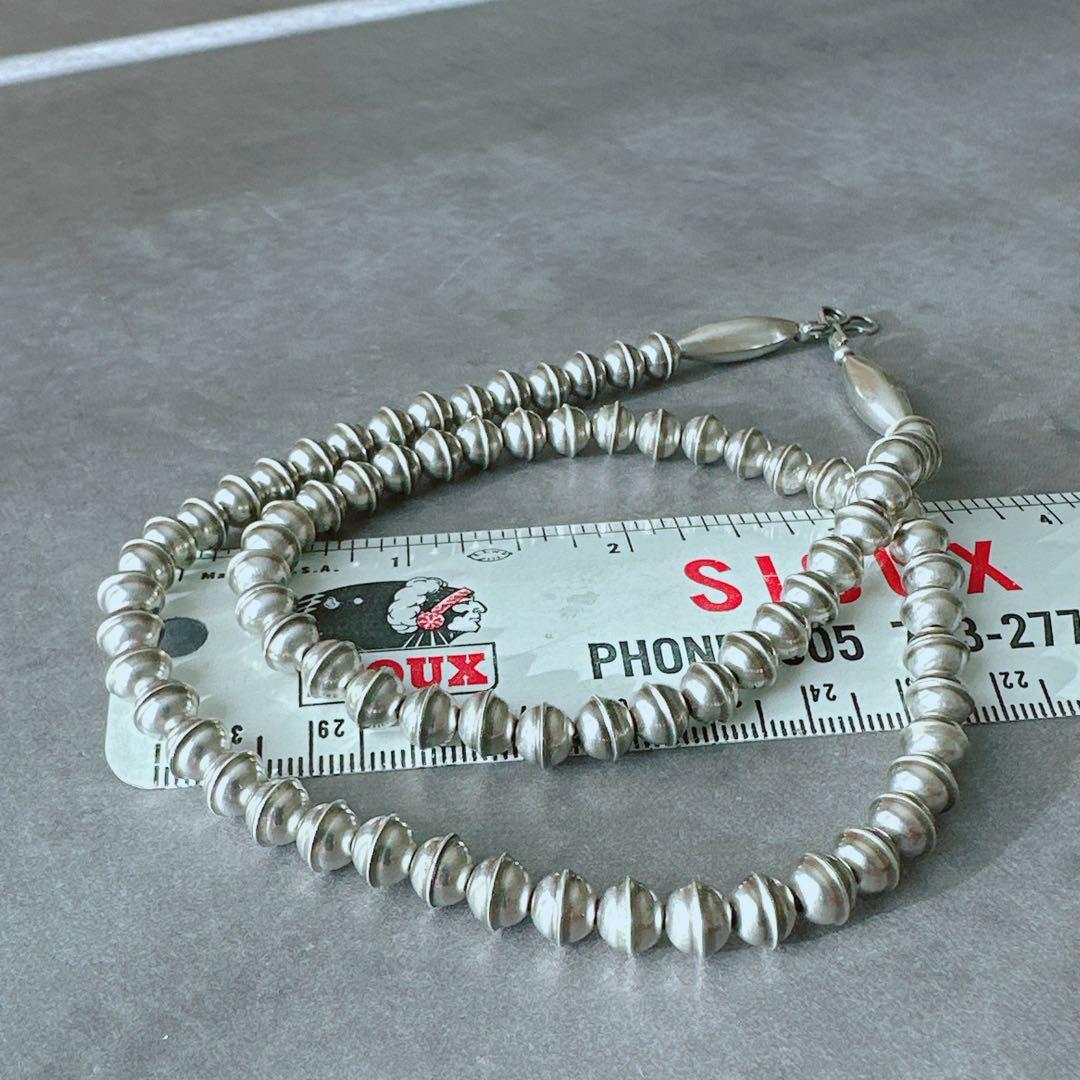 【J326】ナバホパール ナバホビーズ ネックレス 52cm ハンドメイド