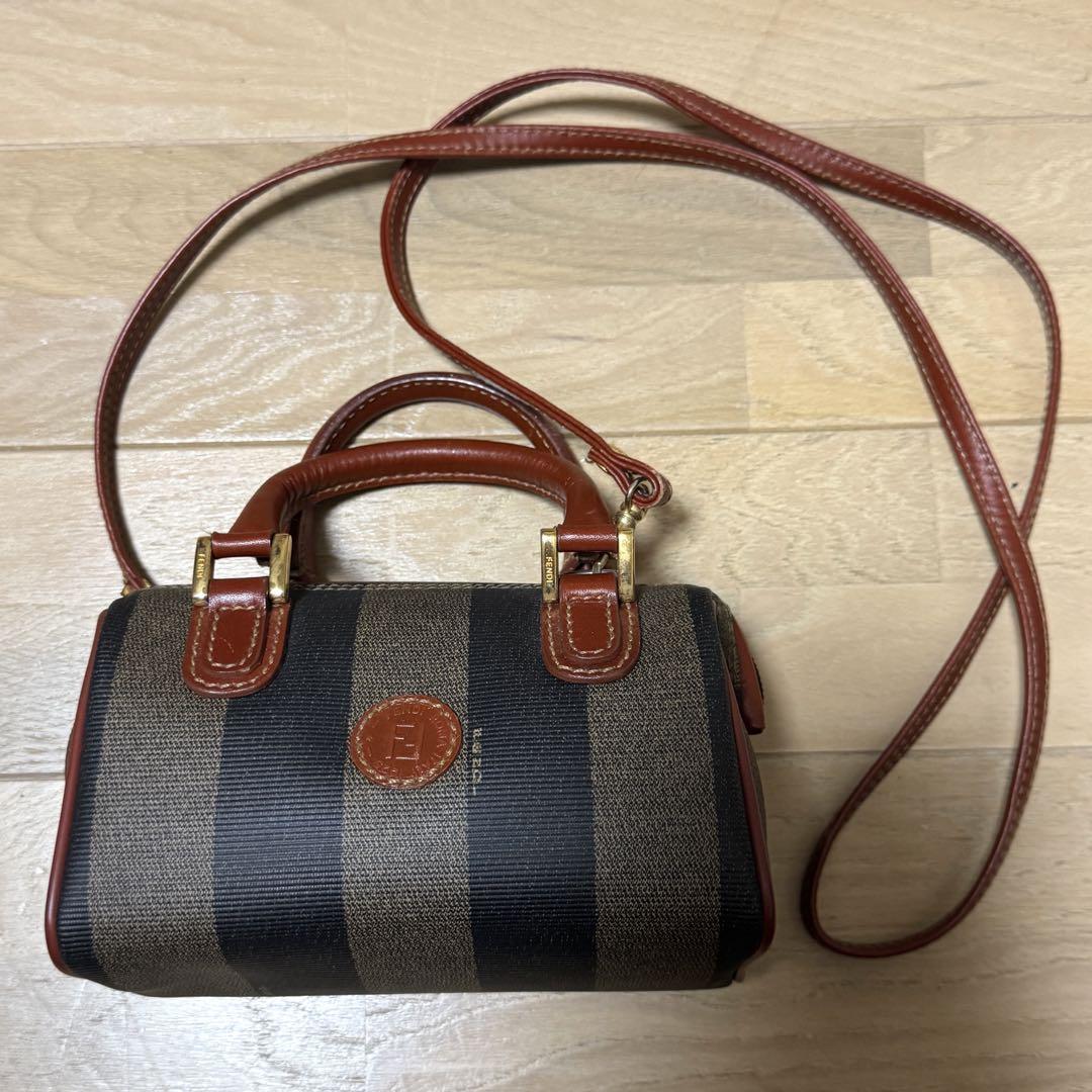 希少 FENDI マイクロミニボストン 2wayバッグ ペカン柄 PVC