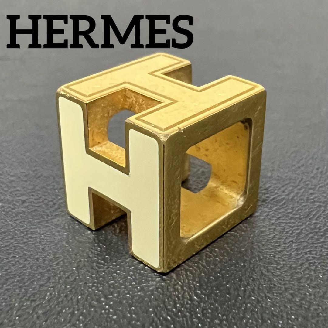 HERMES エルメス Hキューブ ネックレストップ ゴールド 箱付き