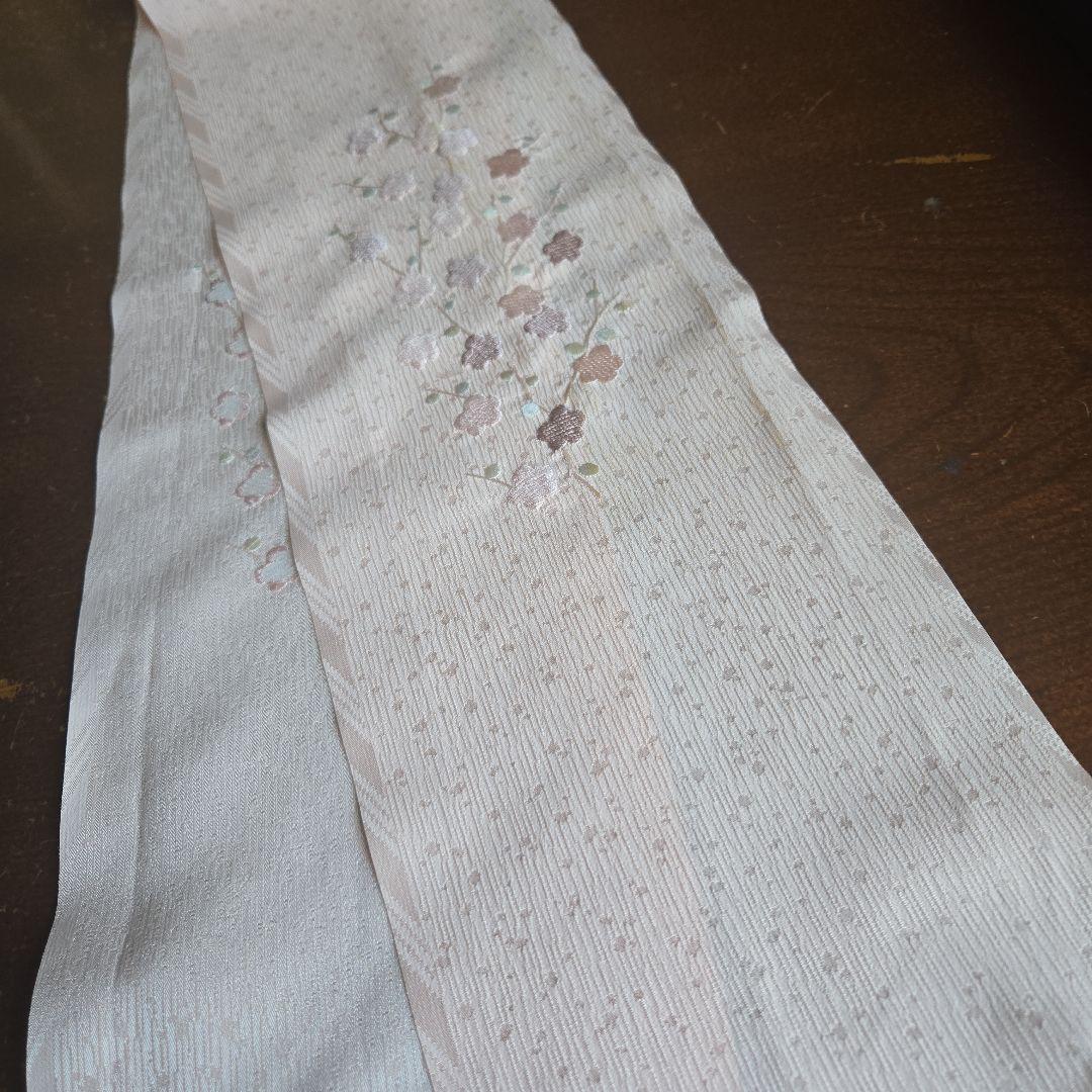 桜　刺繍　半衿　半襟　ピンク　B2　着物　振袖　訪問着　着付