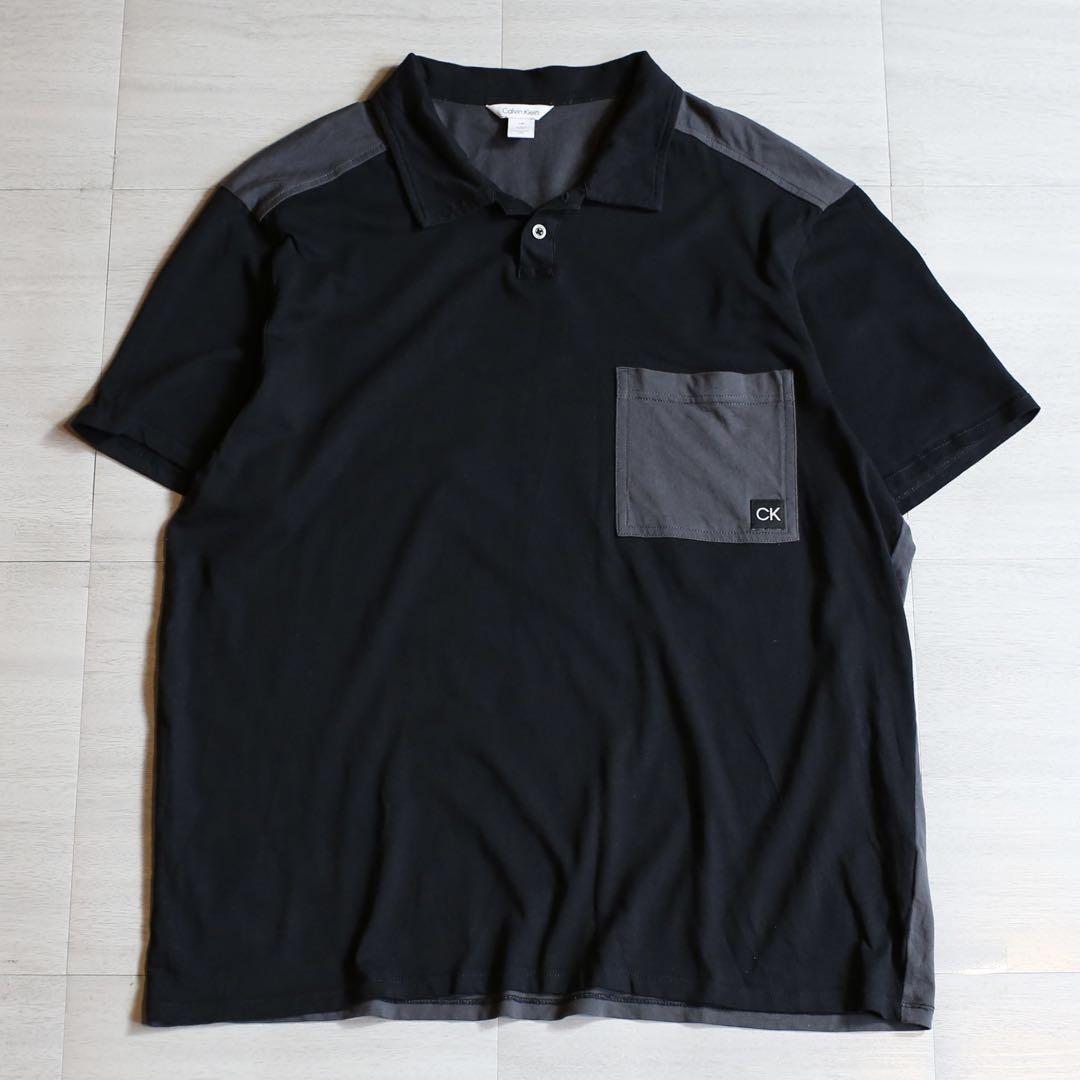 デザイン◎ Calvin Klein Block Logo Polo Shirt