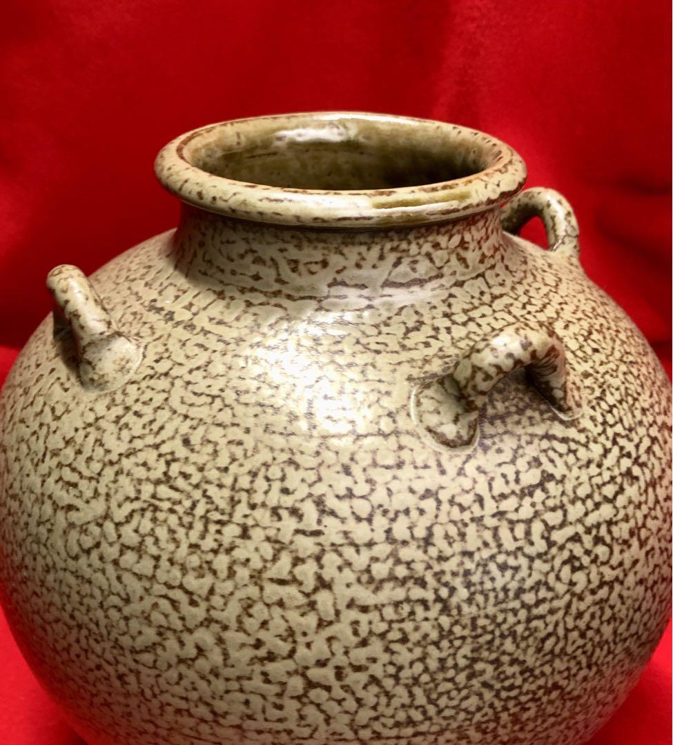 四耳壺　高さ20ｃｍ　志戸呂焼　白幡鳳悦作　四耳 祖母懐