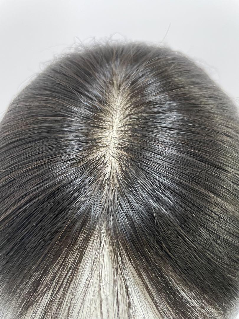 前髪ウィッグ頭頂部ウィッグ総手植え引き抜き製法ヘアピース部分ウィッグ人毛100%