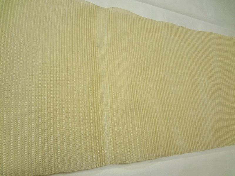 夏帯　淡いクリーム色に縞と金銀糸　名古屋帯 夏帯 淡いクリーム色に縞と金銀糸 名古屋帯の通販 by ちぃち's