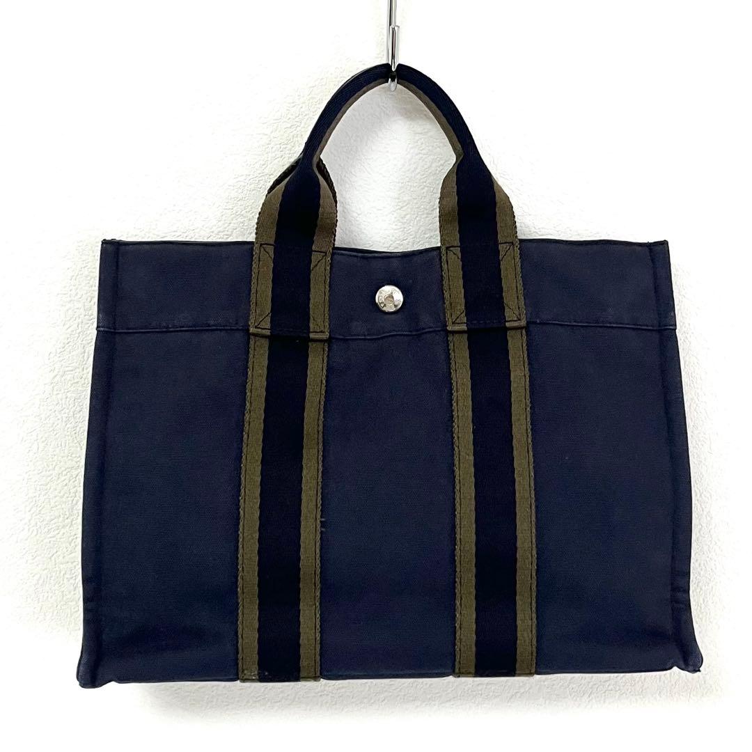 ⭐️美品⭐️エルメス HERMES フールトゥPMトートバッグ ネイビー カーキ