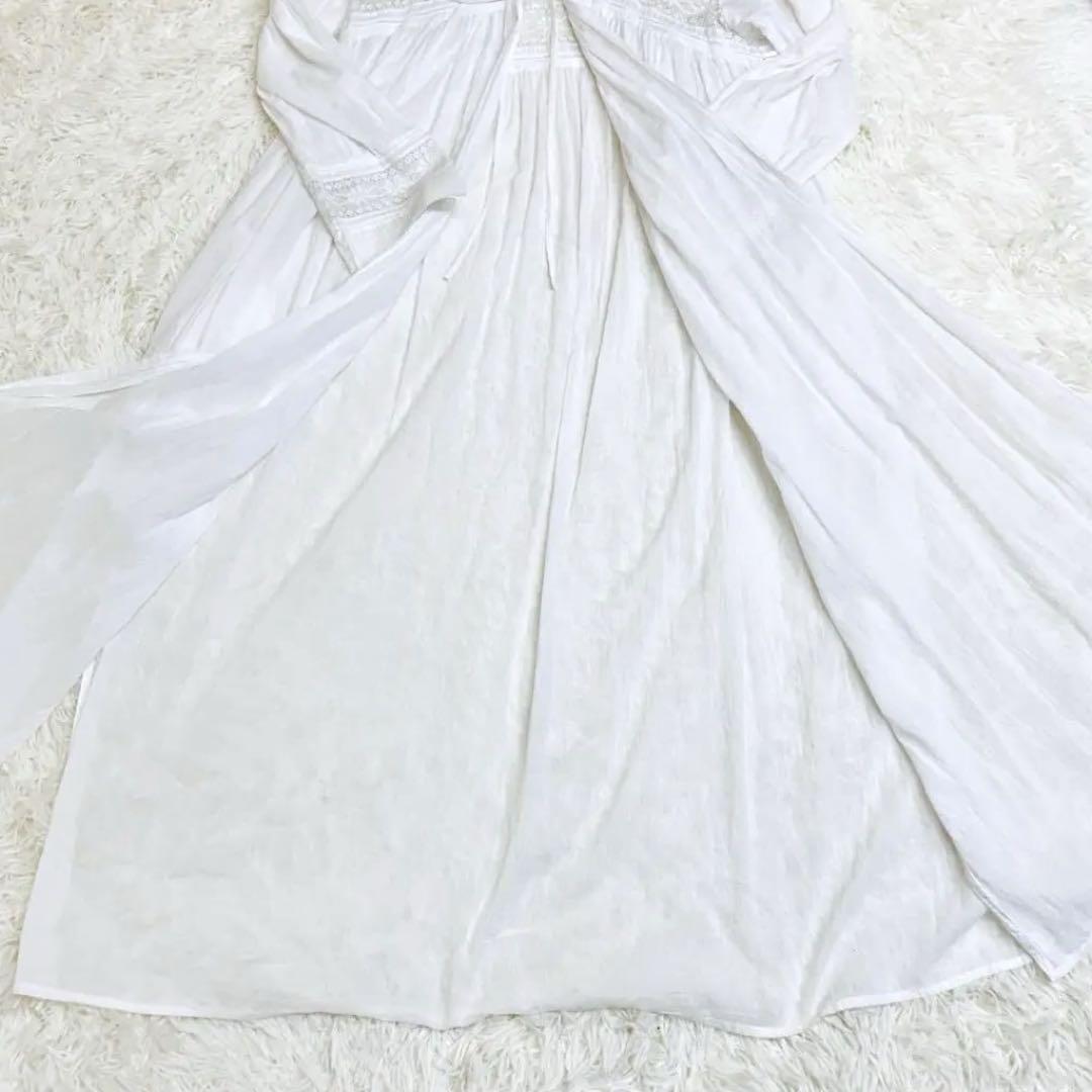 美品✨ヌキテパ コットンレース ガウンワンピ 白