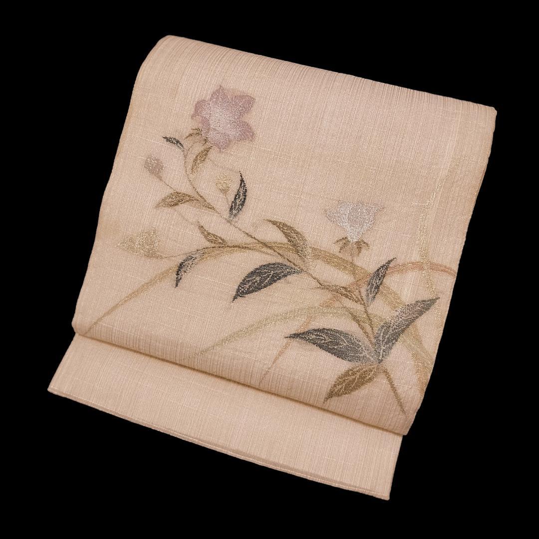 袋帯　薫風　夏用　紗　貝合わせ　菊花　桔梗　観世水　楓　着物　053a p 袋帯 色紙 扇 孔雀 鶴 菊 牡丹 桔梗 楓 梅 菖蒲 松 着物 074w d