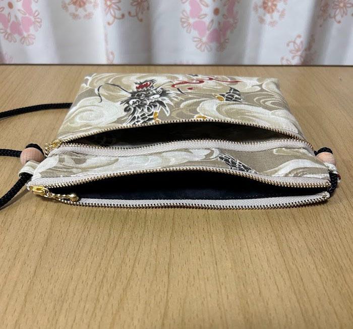 ☆お祭りポシェット 入れ口、2ヶ所（Wファスナー）☆ お祭り