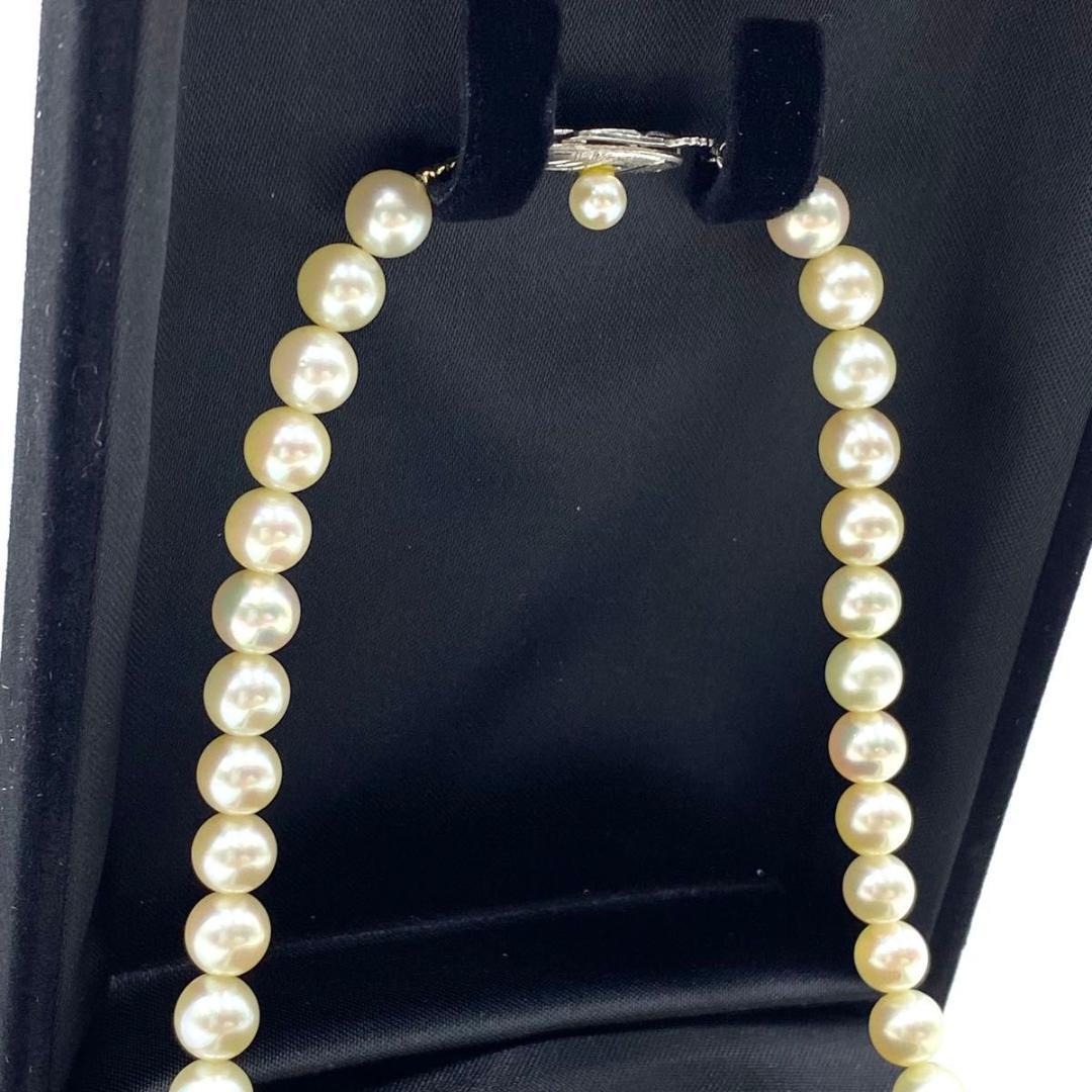 入荷なう パール◎本真珠 大粒玉ネックレス 6.4mm 照り美品 シルバー刻印 アクセサリー