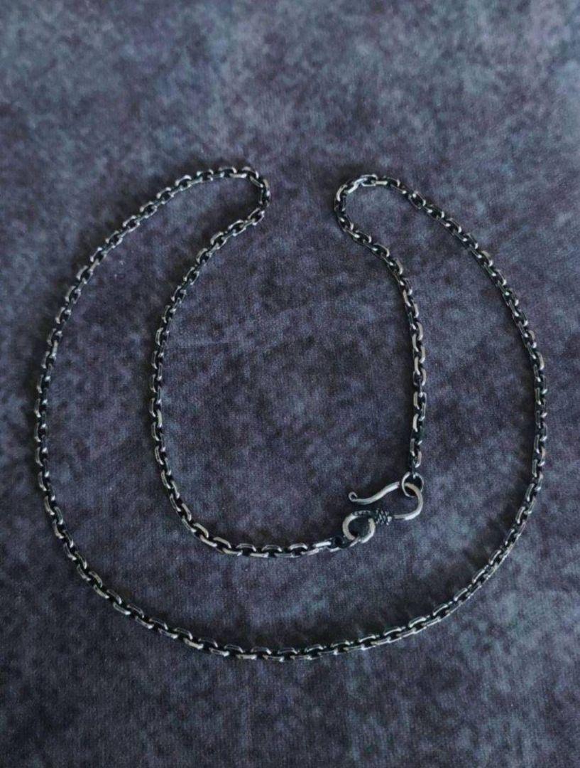 燻しあずきチェーンネックレス S925 メンズ 無骨 アクセサリー ヴィンテージ