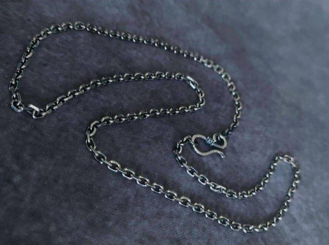 燻しあずきチェーンネックレス S925 メンズ 無骨 アクセサリー ヴィンテージ