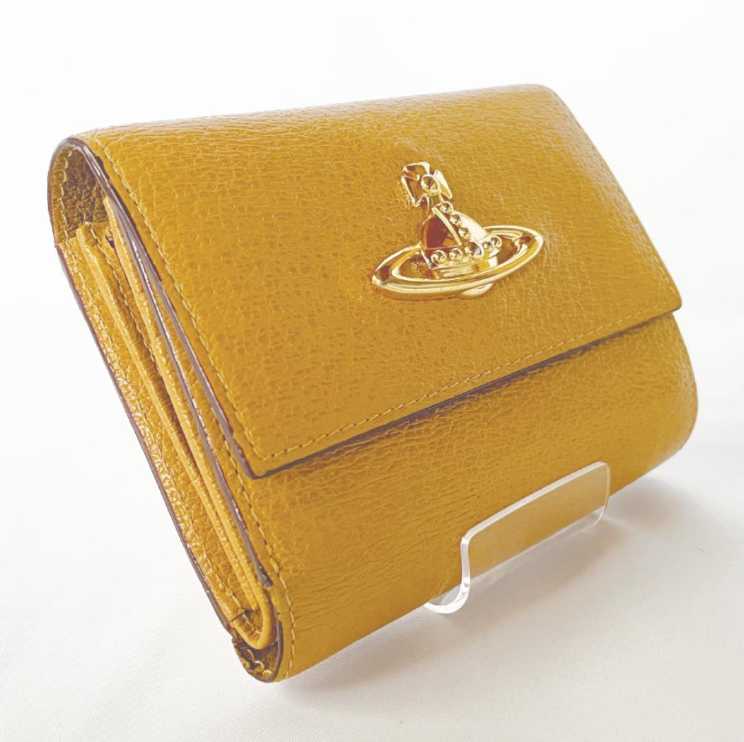 VivienneWestwood ミニ財布 レザー マスタード 三つ折りVivienne Westwood