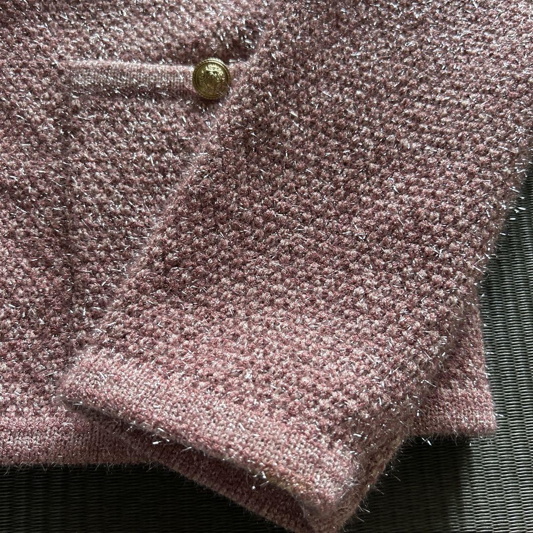 JUSGLITTY ラメツイードニットジャケット　美品