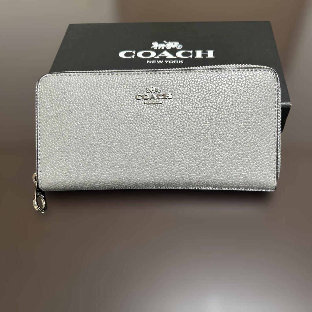 COACH シルバー 長財布 箱付き