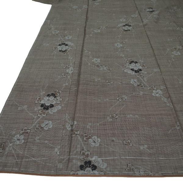 本場大島紬 着物 袷 7マルキ 泥染 梅 裄64.5 M～L 中古 sn1559