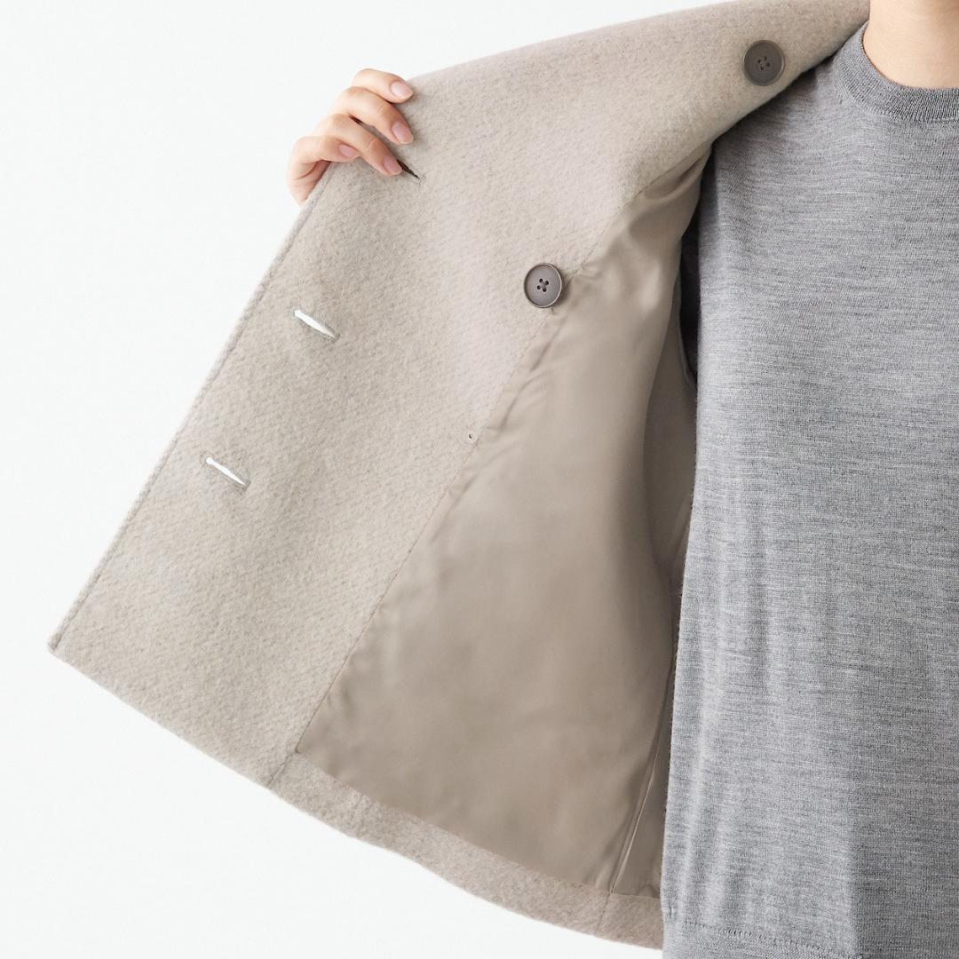 【お値下げしました】無印良品　再生ウール混チェスターコート（ライトベージュ 無印良品 再生ウール混チェスターコート ライトベージュ