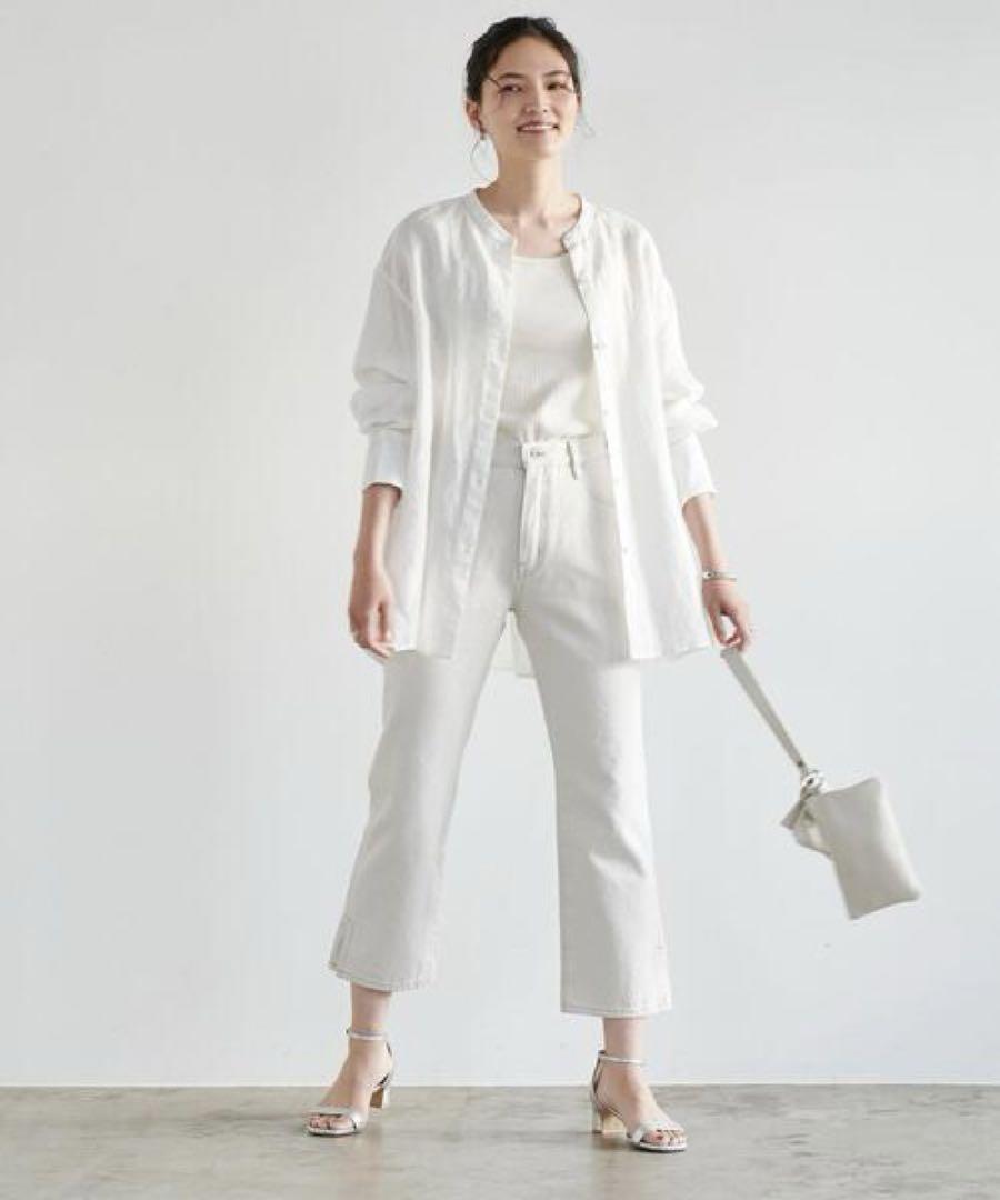 極美品✴︎green label relaxingコルトレイクリネン シャツ 白