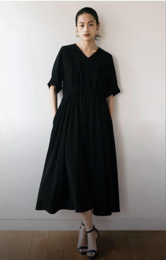 【foufou】Vneck gather one piece