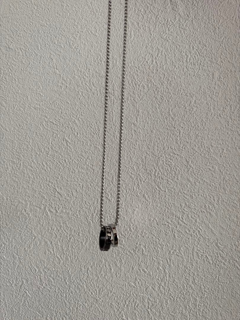 DIESEL シルバーリングペンダントネックレス