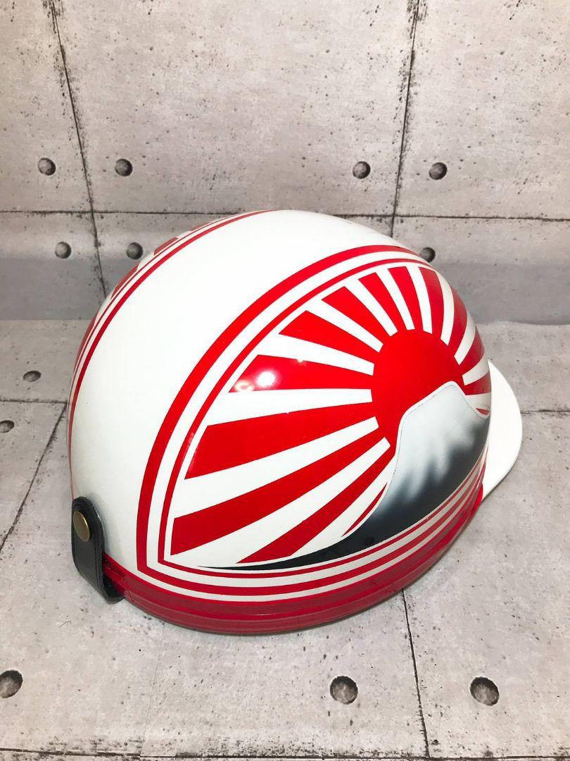 独特の上品 カスタムコルク半 白赤富士日章 富士黒 - ヘルメット ...