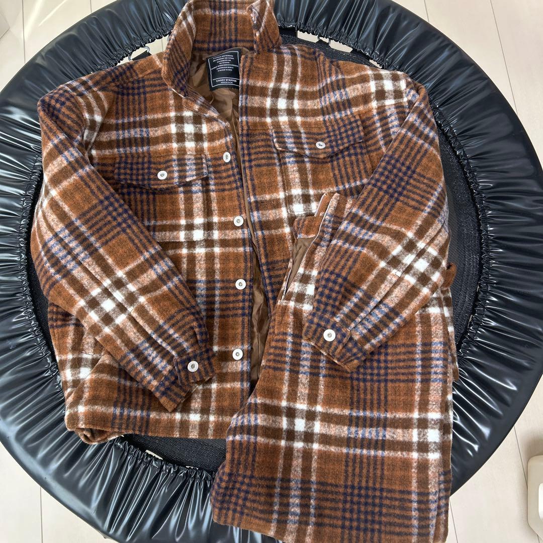 candystripperブラウン チェック柄 セットアップ キャンスパS・Candy Stripper